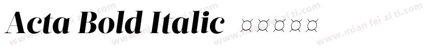 Acta Bold Italic字体转换